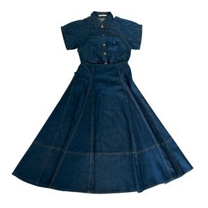Zimmermann Set Denim Blue Top size 3/ Skirt size 2 like NEW